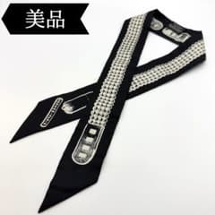 ◇エルメス◇トレゾール・ドゥ・メドール/ツイリー/タグ付き/スカーフ/白・黒 ◇エルメス◇トレゾール・ドゥ・メドール/ツイリー/タグ付き/スカーフ