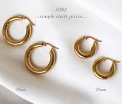 simple circle pierce【gold 30mm】海外セレクトのサムネイル