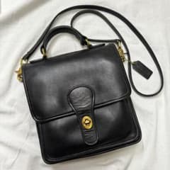 【極美品】超希少！オールドコーチ　2way　ショルダーバッグ　黒　アメリカ製のサムネイル