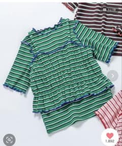 （値下げ）アプレレクール　マルチボーダーTシャツ　ビスチェ　セットのサムネイル