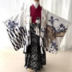 5歳　男児 七五三 紋付袴セット　羽織袴　着物 和装 白地　コンドル 5歳 男児 七五三 紋付袴セット 羽織袴 着物 和装 白地 コンドル - メルカリ