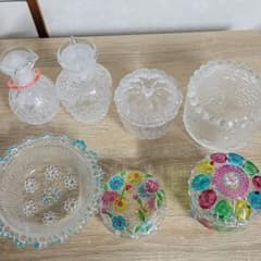 昭和レトロ　ガラスの入れ物　7個セットのサムネイル