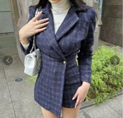 新品.未使用　Randy グロスツイードコンビネゾン ネイビーのサムネイル