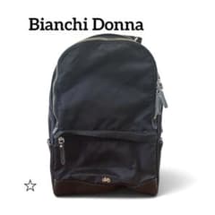 美品 ビアンキドンナ リュック 黒 チェレステ 自転車チャーム A4 通勤 