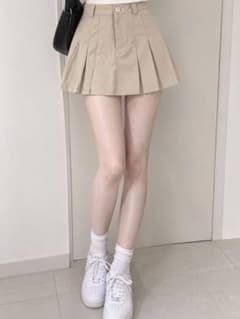 ベージュ プリーツ ミニスカートのサムネイル
