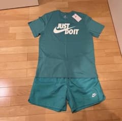 10/14まで　新品　NIKE Tシャツ 上XL 下L ターコイズ　セット