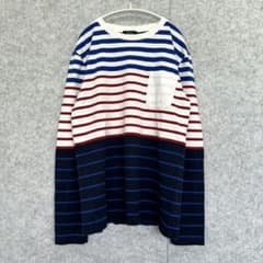 WELL MADE M&S 국경 긴팔 T셔츠 컷소우 가슴 포켓