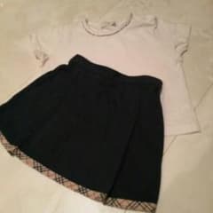BURBERRY バーバリー タックスカート&白Tセット 80のサムネイル