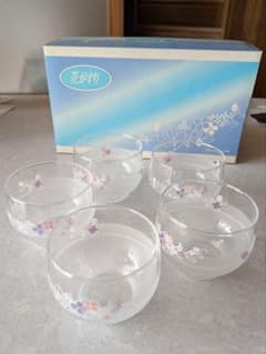 石塚硝子 アデリア 花がすり 冷茶コップ 5客セット