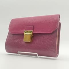 希少✨ミュウミュウ 財布 二つ折り マドラス レザー ピンク ゴールド