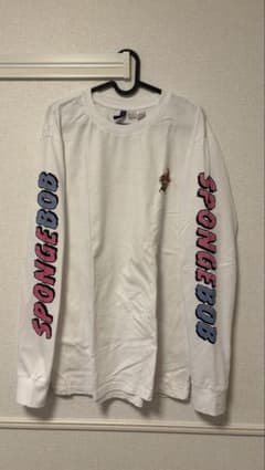 H&M キャラクター柄 白 長袖Tシャツ L スポンジボブのサムネイル