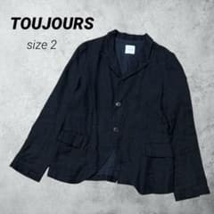 美品！TOUJOURS ブラック ジャケット リネン混 2way - メルカリ