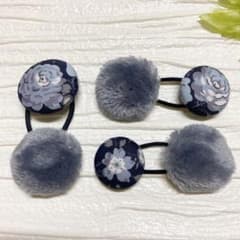 超お買い得♡お揃い リバティとボア くるみボタン ヘアゴム 3個セット