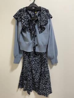 FRAY I.D 花柄セットアップ カーディガン付 春コーデ3点セット