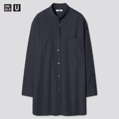 UNIQLO オーバーサイズシャツ　ダークグレイMのサムネイル