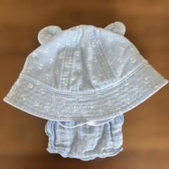 ベビー帽子　水色　46センチ
