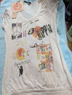 JATT55 半袖Tシャツ ヒッピー柄 ホワイトのサムネイル