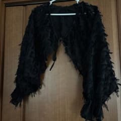 LAKOLE ブラック フリンジカーディガン Mのサムネイル