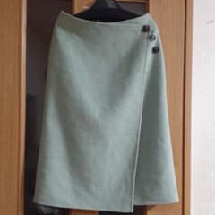 ウールブレンドリバーシブル2 Way スカート　アイスグリーンのサムネイル