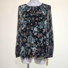 新品】VIVIENNE TAM フローラルプリント シースルー ブラウス 40