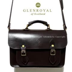 GLENROYAL 13インチ サッチェルバッグ グレンロイヤル こげ茶 メンズ 