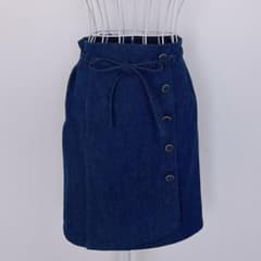 MAJESTIC LEGON デニム ラップスカート ダークブルー 春服 デートのサムネイル