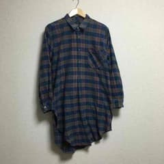 チェック ロングシャツ グランパシャツのサムネイル