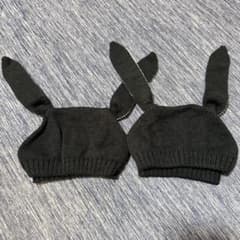 ウサギ耳デザイン ベビー帽子　　２点セットのサムネイル