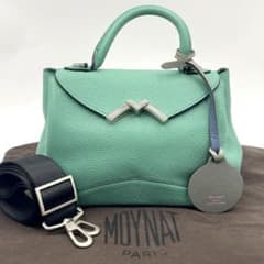 美品】MOYNATモワナ ギャビー 2WAYハンドバッグ ショルダー グリーン 