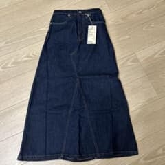 無印良品 オーガニックコットン Aラインスカート Sサイズ ダークネイビーのサムネイル