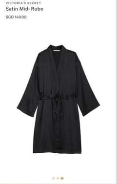 Victoria's Secret Satin Midi Robe ブラックのサムネイル