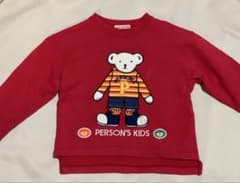 PERSON'S KIDS トレーナー クマ アップリケ 赤のサムネイル