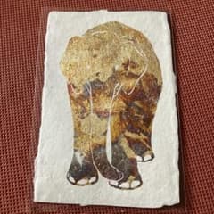 金箔の象デザイン手漉き和紙アートのサムネイル