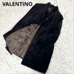 VALENTINO 銀サガ サガミンク シェアードミンク ロングコート 裏地総柄