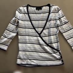 UNTITLED カシュクール カットソー ボーダーのサムネイル