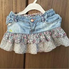 H&M ジーンズ×花柄 スカート 74cmのサムネイル