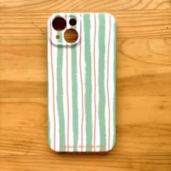 iPhone13 ケース ストライプ柄 グリーンのサムネイル