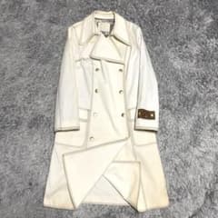 伊太利屋 イタリア　ダブルスプリングコート　ロングコート　ホワイト 伊太利屋 イタリア ダブルスプリングコート ロングコート