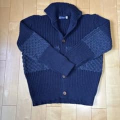 J.M. COOPER KNITWEAR ニット ネイビー カーデガンLのサムネイル