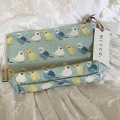 mirco. 鳥柄ポーチ （オカメインコ、文鳥、セキセイインコ） - メルカリ