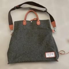 Harris Tweed ウールトートバッグ ダークグリーンのサムネイル