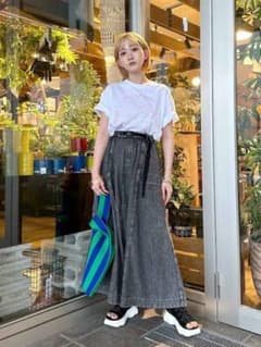 ニコアンド Misayo デニム ロングスカート niko andMisayoさんプロデュースサイドタックデニムスカート