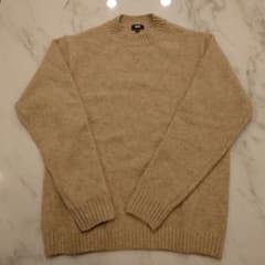 『試着のみ』UNIQLO ベージュ スフレヤーンクルーネックセーター Mのサムネイル