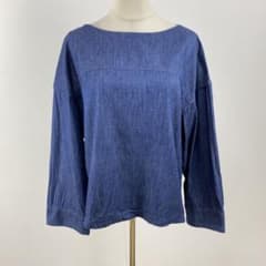 Uniqlo U 유니클로 유 데님 보트 넥 블라우스 긴팔 탑스