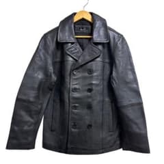 極美品 Haruf 本革 羊革 黒レザー ダブルブレストコート - メルカリ