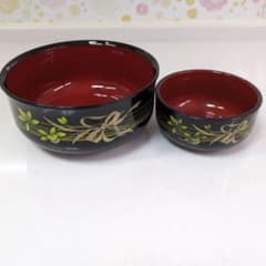 桂由美　漆器 椀 5個と小鉢5個セット 5色の花のデザインのサムネイル