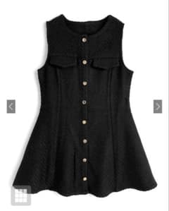 【新品】黒のツイードミニワンピースのサムネイル