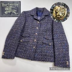 ✨希少✨ 英国製 Burberrys ライオン 金ボタン ツイードジャケット