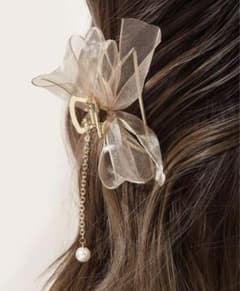 ヘアクリップ　バンスクリップ　リボンのサムネイル