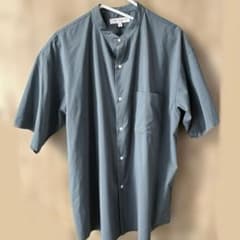 URBAN RESEARCH DOORS バンドカラーシャツ ブルーグレーのサムネイル
